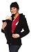 Happy Mama. Women's Maternity Fleece Hoodie Duo Top Carrier Baby Holder. 031p (Black, UK 12, L)