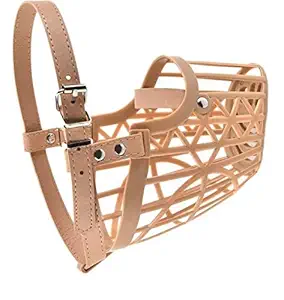 MUNCHOS Adjustable Muzzle Cum Mouth Cover/Basket Cage Collar for Dog for Extra Care (Small)