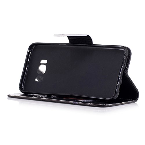 Felfy Hülle für Galaxy S8,Samsung S8 Lederhülle,Galaxy S8 Handyhülle Flip Wallet PU Lederhülle Magnetic Buckle Handyhülle Ledercase Tasche Hüllen Brieftasche Bunte Gemalt Malerei Schmetterlinge Blumen Bär Feder Vögel Muster [PU Leder & Silikon Innenschale] Schutzhülle Tasche Schale Handy Etui Karten Slot Lederhülle für Samsung Galaxy S8 (Don’t Touch My Phone) + 1x Silver Stylus+ 1x Bling Dust Plug[Farbe Random] - 7