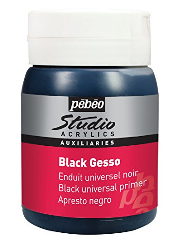 Pebeo Studio Acrylfarbe Gesso, 500 ml, Schwarz