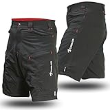 Baggy Men's Cycling Shorts DEKO Phobos Cycle Black Loose-fit Short Trousers Suitable for Biking, Riding or Hiking , Walking Gym Outdoor Activities Training and MTB Camping