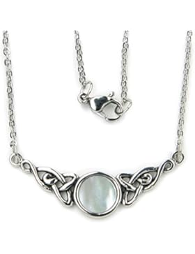 keltische Kette Collier mit Perlmutt verschiedene Längen Schmuck Edelstahl