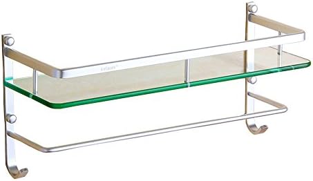 MEIDUO Shelving Shelf Towel Rack Multifunction Rack Wall Bathroom Space Aluminum Single Layer Glass 600mm very durable