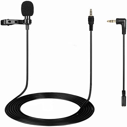 Lapel Microphone, OnvianTech Clip on Lavalier Mic 150cm Omnidirectional Condenser Microphone for iPhone & Android Smartphones Cameras Mac Laptops Audio Video Recording
