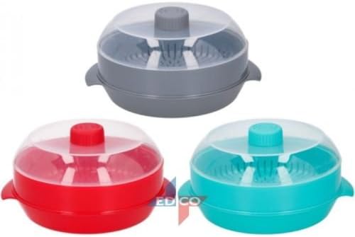 Microwave Steamer Pasta Vegetable Rice Fish Steamer Pot Healthy Cooking COLOURED (Blue)