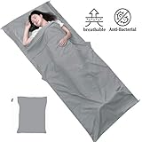 Fácil de limpiar: este forro de saco de dormir se puede lavar a máquina y se seca rápidamente, por lo que es fácil de mantener limpio. Ayude a mantener limpio su saco de dormir u ofrezca un lugar limpio y saludable para dormir mientras viaja u hotel.