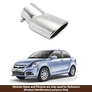 Oshotto Stainless Steel SS-009 Car Exhaust Muffler Silencer Cover Compatible with Maruti Suzuki Swift Dzire Old (2008-2016) (Chrome)