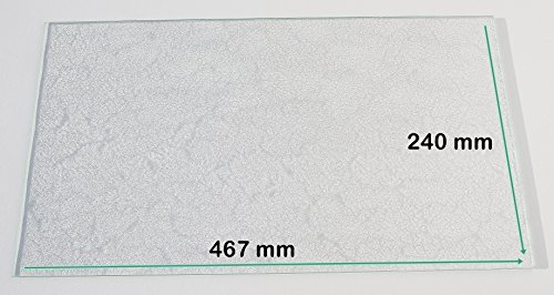 Khlschrank Einlegeboden / Glasplatte / Gemsefach  Strukturglas 4 mm dick  467 mm x 240 mm - Direkt vom Glasereifachbetrieb!!!