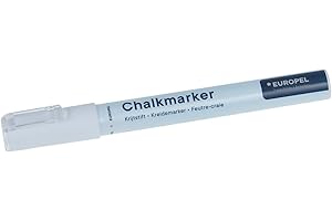 Europel Chalk marker 3 mm, white, 1 piece, blister card, reversible tip and chisel tip