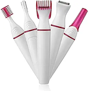 Soptool Hair Removal 5 in 1 Body Trimmer for Hair Removal Women Private Part Eyebrow, Underarms Eyebrows Eyebrow Razor, Face, Underarms and Bikini Hair Household Painless Eyebrows Hair Shaver