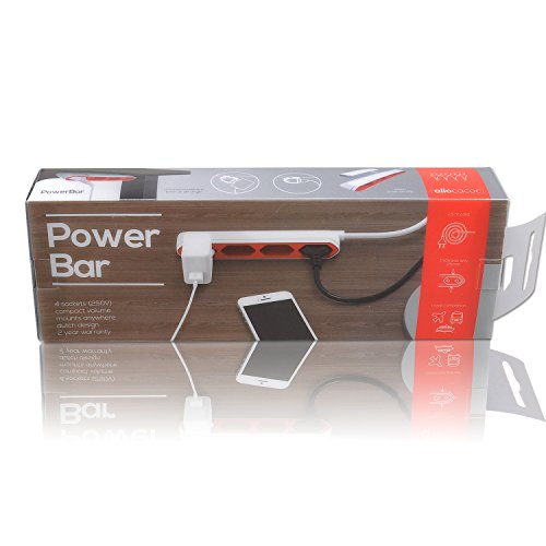 Allocacoc 4 x Verteiler PowerBar Reiseadapter Steckdosenleiste mit 1.5M Verlängerungskabel Power Strip Steckdose 220-240V Schuko, Rot - 6