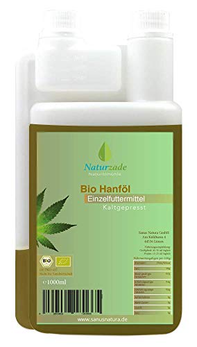 Preisvergleich Produktbild Naturzade BIO Hanföl 1 Liter für Tiere kaltgepresst, 100% rein