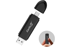 CarlinKit 2024 Ultimo MINI Wireless CarPlay Adattatore, compatibile con il 98% delle auto con CarPlay cablato, design a doppia porta USB C/A, WiFi a 5 GHz