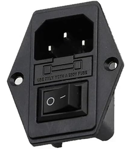 Produktbild von Kaltgerätebuchse C-14 Mit Beleuchtetem 3-Pin-Schalter – 10A/250V, Einbauöffnung 46x20mm, Für CNC & Labor