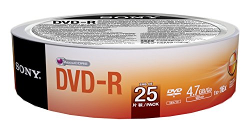Sony 25DMR47SB DVD-R Rohlinge (16x Speed, 4,7GB, 120 Min, 25-er Stück Spindel Bulk)