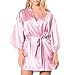 Produktbild TMOTYE Damen Große Größen Sexy Dessous Frauen Tiefer V-Ausschnitt Silk Lace Robe Satin Bademantel Nachtwäsche Pyjamas Unterwäsche Strumpfband Reizwäsche Dessous (Rosa,XXXL)