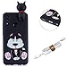 Produktbild QY Mart Karikatur Hülle Compatible with Huawei Psmart 2019 Niedliche 3D Tier Weiche Silikon Handyhülle Dünne TPU Gel Gummi Bumper Stoßfeste Handytasche mit Kopfhörer Organizer - Schwarzer Hund