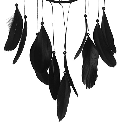 SOLEDI Dreamcatcher Traumfänger Glücksbringer exquisite Stickereien aus der schönsten Geschichten in der amerikanischen indischen Mythologie (schwarz) - 6
