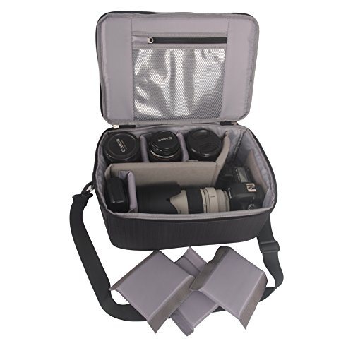 Koolertron Sac Bandouliere   tanche Housse de Protection Insert pour DSLR Appareil Photo Reflex Cam  ra Cannon Nikon Sony etc   Noir 