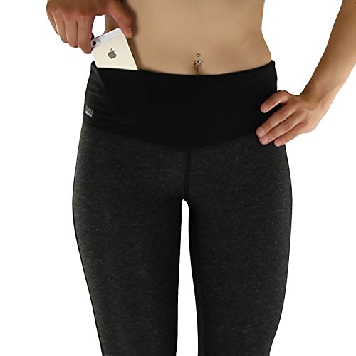 Sport-Leggings Damen 3 4 mit Hüfttasche für Handy Laufhose capri dreiviertel 3/4 Fitness Sport tights schwarz muster yoga hose sporthose jogging farbig dreiviertel 3/4 lang von Formbelt - 5
