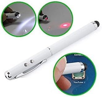 KlickaDeal® Multi-functional Stylus Pen LED Torch Pen UV Light for any 7 6 6plus 5SE Compatible With Smartphone Capacitive Touchscreen Smart Phone PDA Tablet PC Apple iPhone 5S 5 4S 4 iPad Air iPad 2/iPad Mini 4 Galaxy S7 Edge S7 S6 S5 S2 S3 S4 S3 mini S4 mini Galaxy Note 3 4 5 6 Alcatel One Touch Pop C7/Sony Xperia/Nokia Lumia 630 LG Google Nexus HTC Huawei Samsung Galaxy Tab 4/Acer Iconia/Asus, Weiss