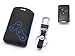 Happyit Auto echtes Leder Smart Key Cover Fall für Renault Clio Scenic Megane Duster Sandero Captur Twingo Koleos 4 Tasten Fernbedienung (Gelb)