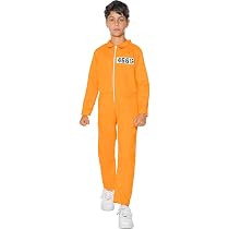 Disfraz De Preso Naranja Para Adulto | Mono De Cárcel Para Halloween Y Carnaval | Tallas S-M