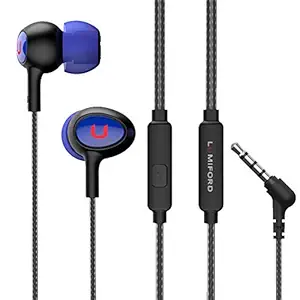 LUMIFORD Ultimate U20 in-Ear Wired Earphones with mic, 10mm Powerful Dynamic Drivers for Effective Bass, HD Sound, Durable Tangle Free Cable (Blue)