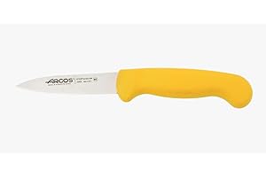 Arcos Serie 2900 - Cuchillo Mondador - Hoja de Acero Inoxidable NITRUM de 80 mm - Mango inyectado en Polipropileno Color amarillo