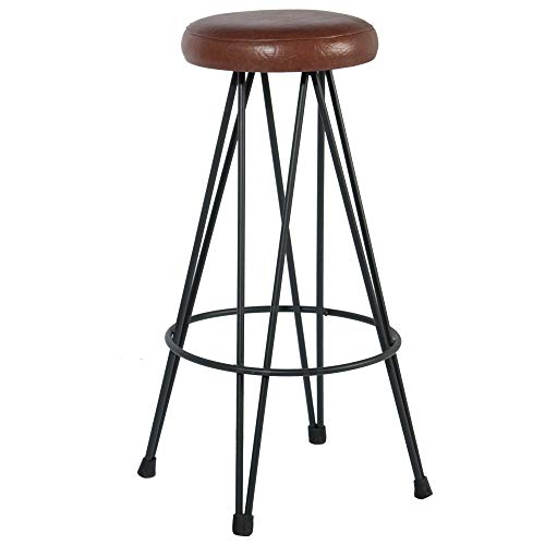 Indhouse Plat - Tabouret Loft de Style Industriel en Tige en Massif avec siège