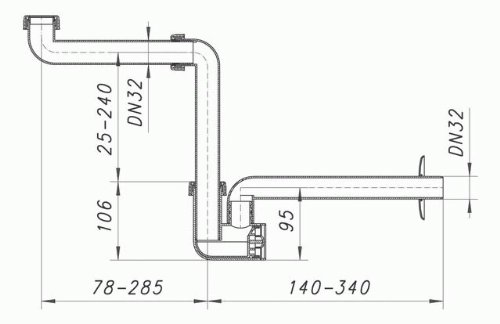 Dallmer HL 137 Raumspar Waschtisch-Möbel Siphon DN32 - 2