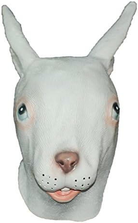 DylunSky New Halloween White Rabbit Latex Mask