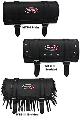 Motorbike Tool Roll MAXFIVE MTB Leather Motorbike Panniers Saddle Bags Bike Touring Luggage Tool Rolls Rack Bag Travel Bags (Plain)