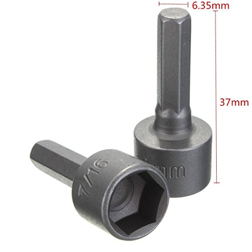 Drillpro 14-tlg Steckschlüssel Set Stecknüsse Bit Nuss Set 1/4“ Nüsse Bits Bithalter Bitsatz Stecknuss Satz Sechskant - 3
