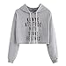 Produktbild Elecenty Brief Drucken Kapuzenpullover Damen,Frauen Reizvolle Solide Blusentop Streifen Kapuzenpullis Tops Bluse Mit Kapuze Hoodies Langarmshirt Pulli Hoody