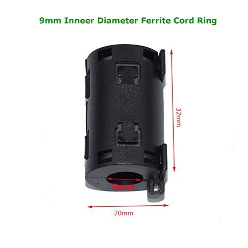 Case Wonder 12-Satz 9MM Innerer Magnet Noise Filters Ferritkern Filter Kabel-Clip Ferrit Kern RFI EMI Ferritkernfilter Ferritkern Ring Geräusch-Entstörer (9MM Innerer Durchmesser) - 2