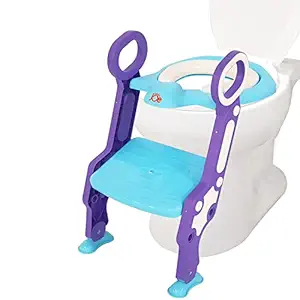 JUNIOR JOE Non-slip foldable baby toddler toilet training seat chair with soft cushion for kids (BLUE)