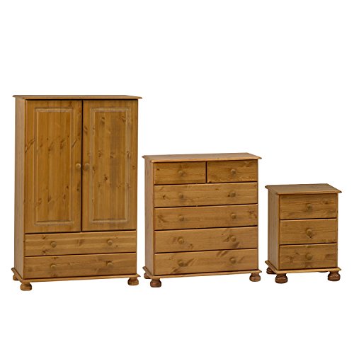 Richmond Pine Nursery Bedroom Furniture Set Wardrobe Chest of Drawers and Bedside