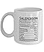 Produktbild Saleperson Coffee Mug - Saleperson Gifts Saleperson Nutritional Facts Label - Gag gifts for Christmas,Women, Men - Gifts idea for Saleperson Mug, 11Oz Ceramic Tea Cup White Funny Mug! P0250