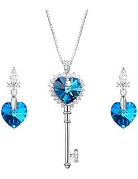 Adan Banfi Schlüssel zu Ihrem Herzen / Sterne in den Augen elegante Kristall Halskette Ohrring Sets Hochzeit Schmuck...