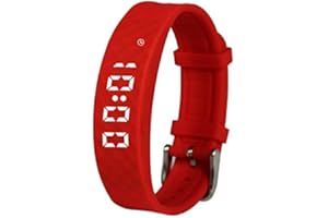 Red Pivotell Vibratime: Vibrating Pill Reminder Alarm Watch - with up to 12 Daily Alarms - Rechargable (USB Charger Included)