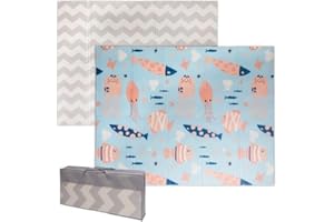 IBERIMARCAS Tappetino da gioco per bambini, pieghevole, sensoriale, impermeabile, atossico, reversibile. Versatile, perfetto per gattonare in sicurezza. (Underwater Wonders, 180cm x 200cm x 1cm thick)