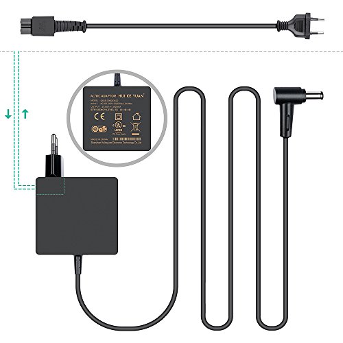 [TUV GS LISTED] HUIKEYUAN 19V 3,42A 65W Notebook Laptop Netzteil Ladegerät Ladekabel Adapter für ASUS N193 V85 R33030, Asus Vivobook Q500A S300CA S400CA S405CA R405CA Q501 Q501L S300 S300C X450V X550V Q301 Q301L Q400 S300 S551, Lenovo IdeaPad g530 g550 g555 g560 y450 y530 65W Ladegerät Netzteil Ladekabel, Stecker 5,5*2,5mm