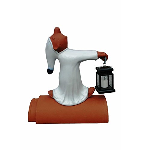 Firstfigur Schlafwandler 41cm mit Solarlaterne Dachschmuck weiß-weiß-blau