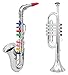 Produktbild Click N 'Play Set von 2 Musical Wind Instrumente für Kinder – Metallic Silber Saxophon und Trompete Horn