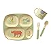 Produktbild RICE Kindergeschirr (Dinner Set) aus Bambus/Melamin "Boys Animal Print" - SPARSET 4-teilig