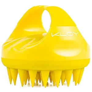 KLOY Hair Scalp Massager Shampoo Brush with Soft Silicone Bristles- Yellow