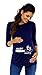Zeta Ville Maternity - Women's Pregnancy funny Baby Feet print T-shirt Top 549c (Navy, UK 16/18)