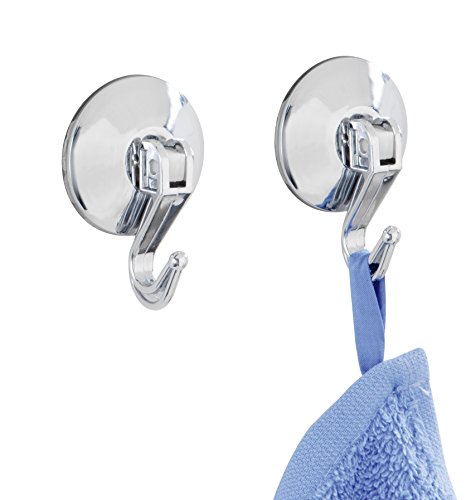 Wenko 4441040100 Hebelsaughaken, Kunststoff, 2-er Set, ø 4 cm, chrom