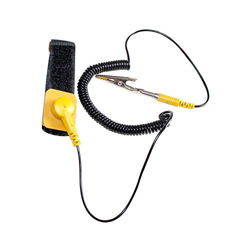 Preisvergleich Produktbild Godagoda Antistatische Handschlaufe Klettverschluss Armband Antistatik Erdungsarmband mit Erdungskabel Krokodilklemme